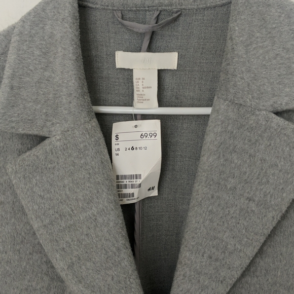 H&M FELTED COAT US 6 - Picture 3 of 8